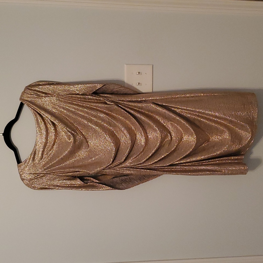 R & M Richard's dress, 10, gold